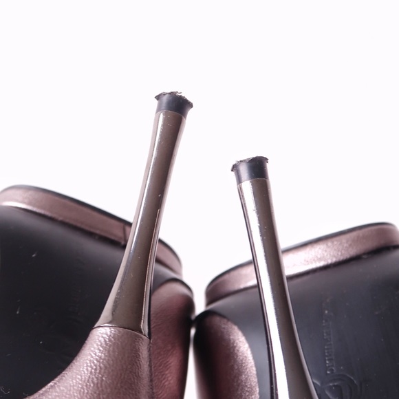 Pewter stiletto platforms with chains - Picture 6 of 8